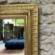 Fireplace mirror 127/101.5cm gilded with gold leaf, mercury glass, fireplace trumeau.