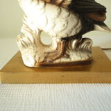 Ceramic duck table lamp and vintage adjustable brass