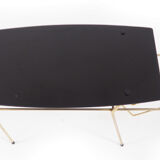 Coffee table glass and brass