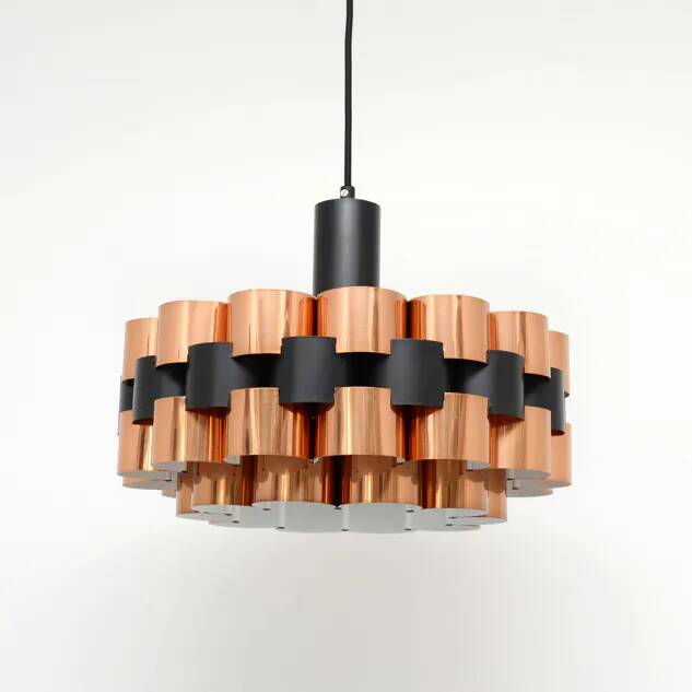 Copper lamp designed by Wener Schou for Coronell Elektro, 1970s
