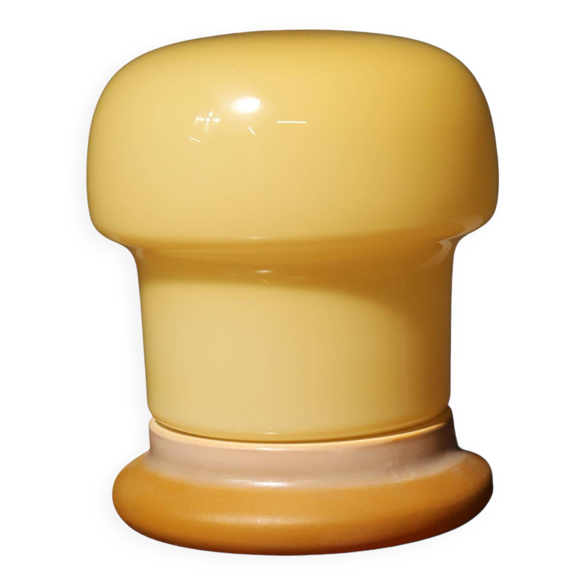 Opal glass mushroom table lamp, designed by Karel Volf, 1970´s, Czechoslovakia