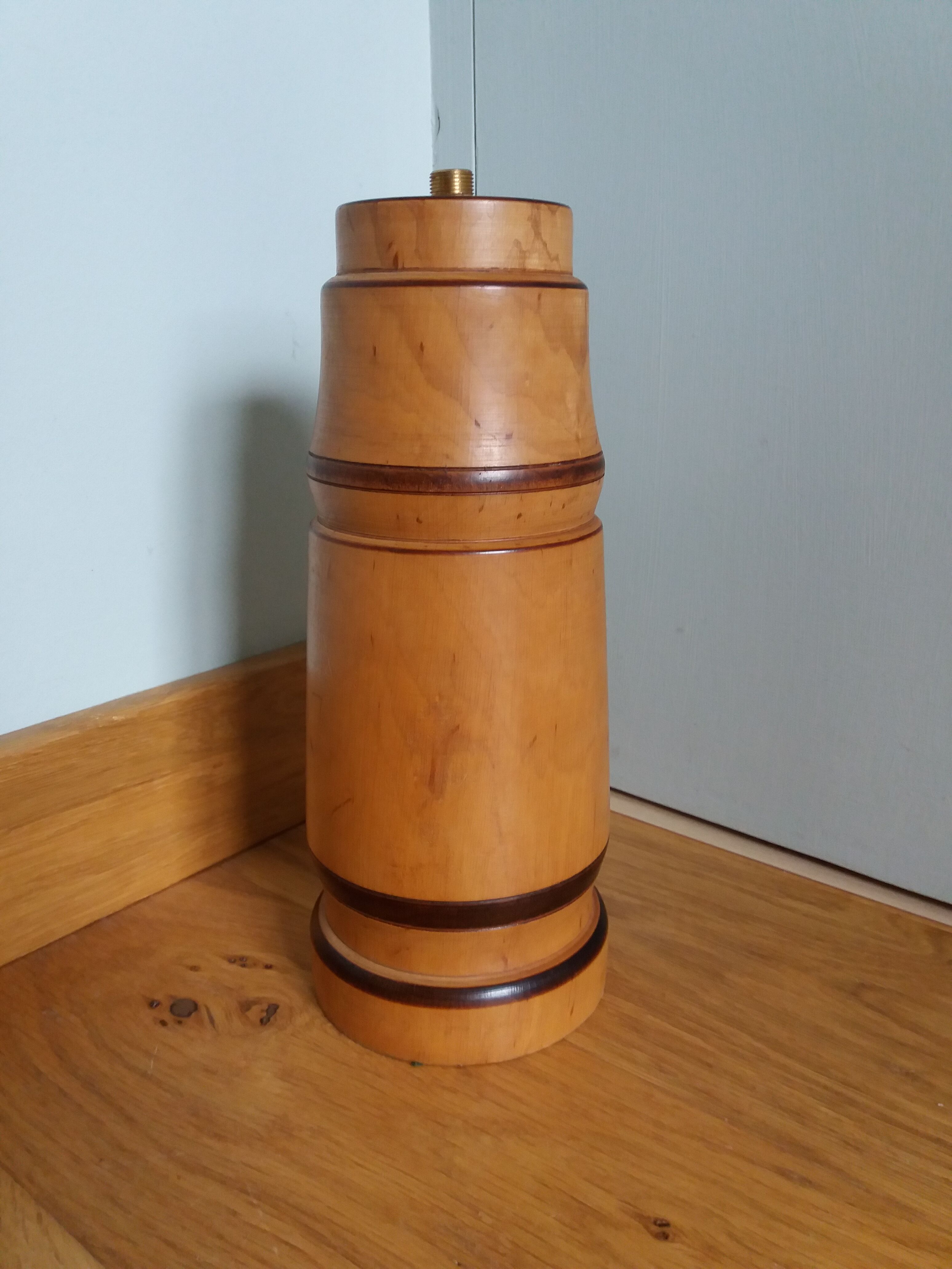 Turned wooden lamp base