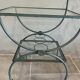 Patinated green-grey wrought iron dessert table