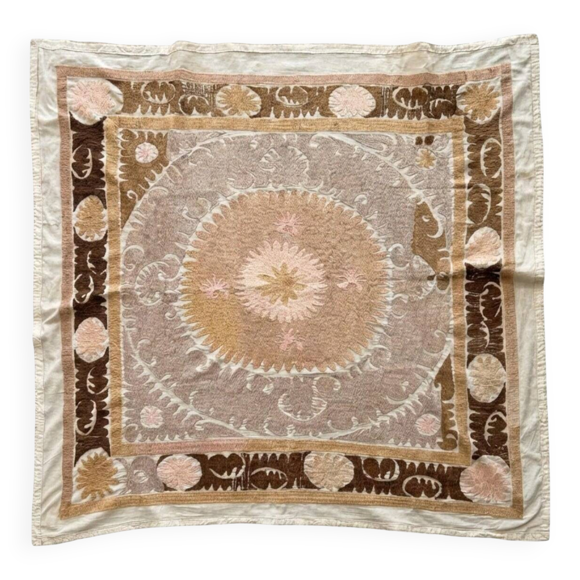 Vintage hand-embroidered tablecloth 139x148 cm