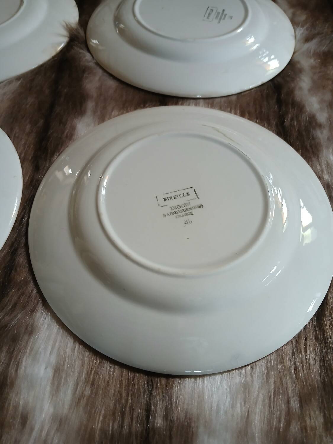 6 antique dessert plates from Digoin and Sarreguemines