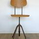 Vintage Office Chair Mid Century Desk Adjustable Swivel Wooden Chair