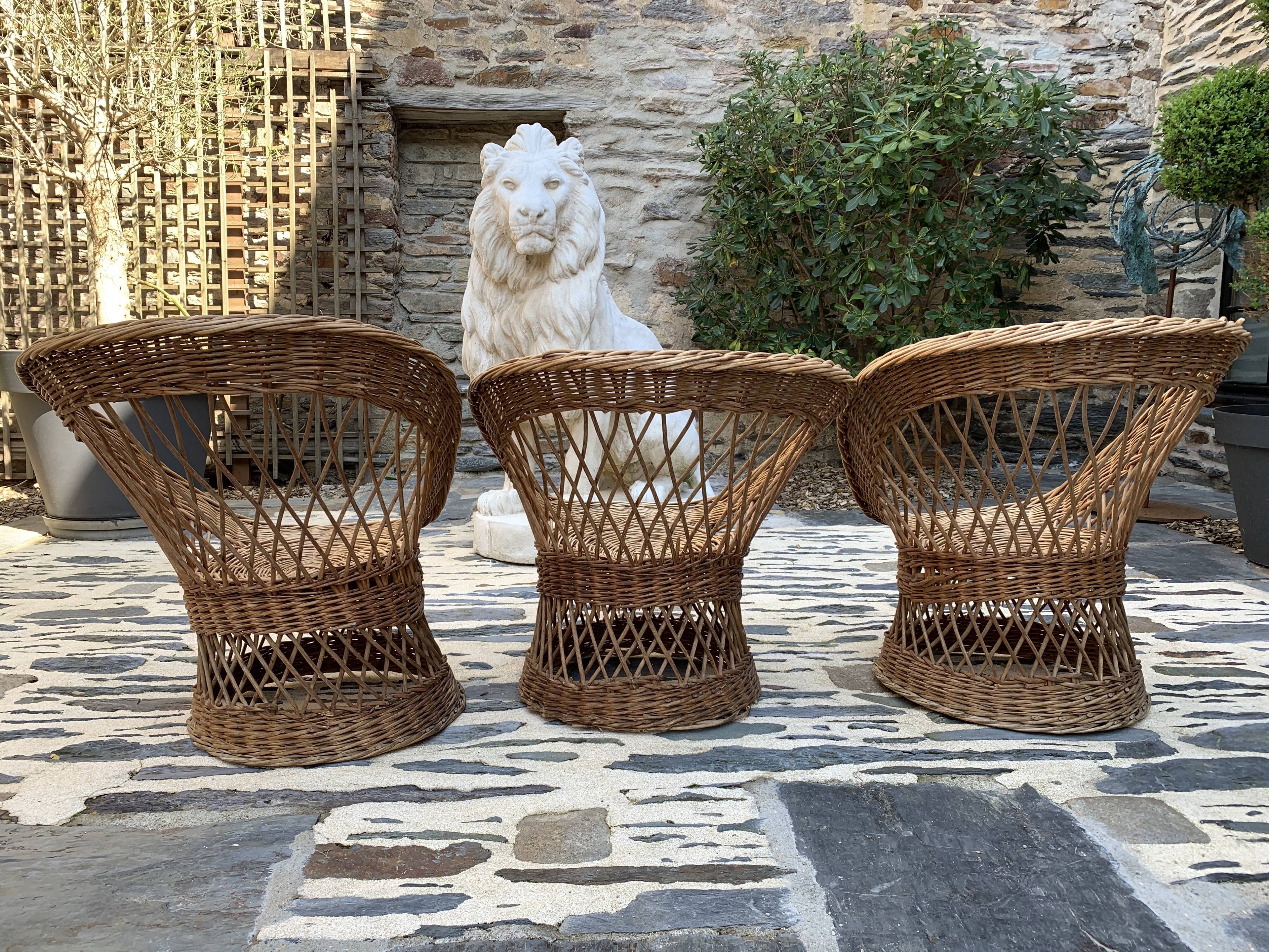 Garden lounge in rattan 1970