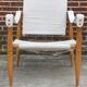 Vintage safari chair 1960s Denmark with canvas minimalist design
