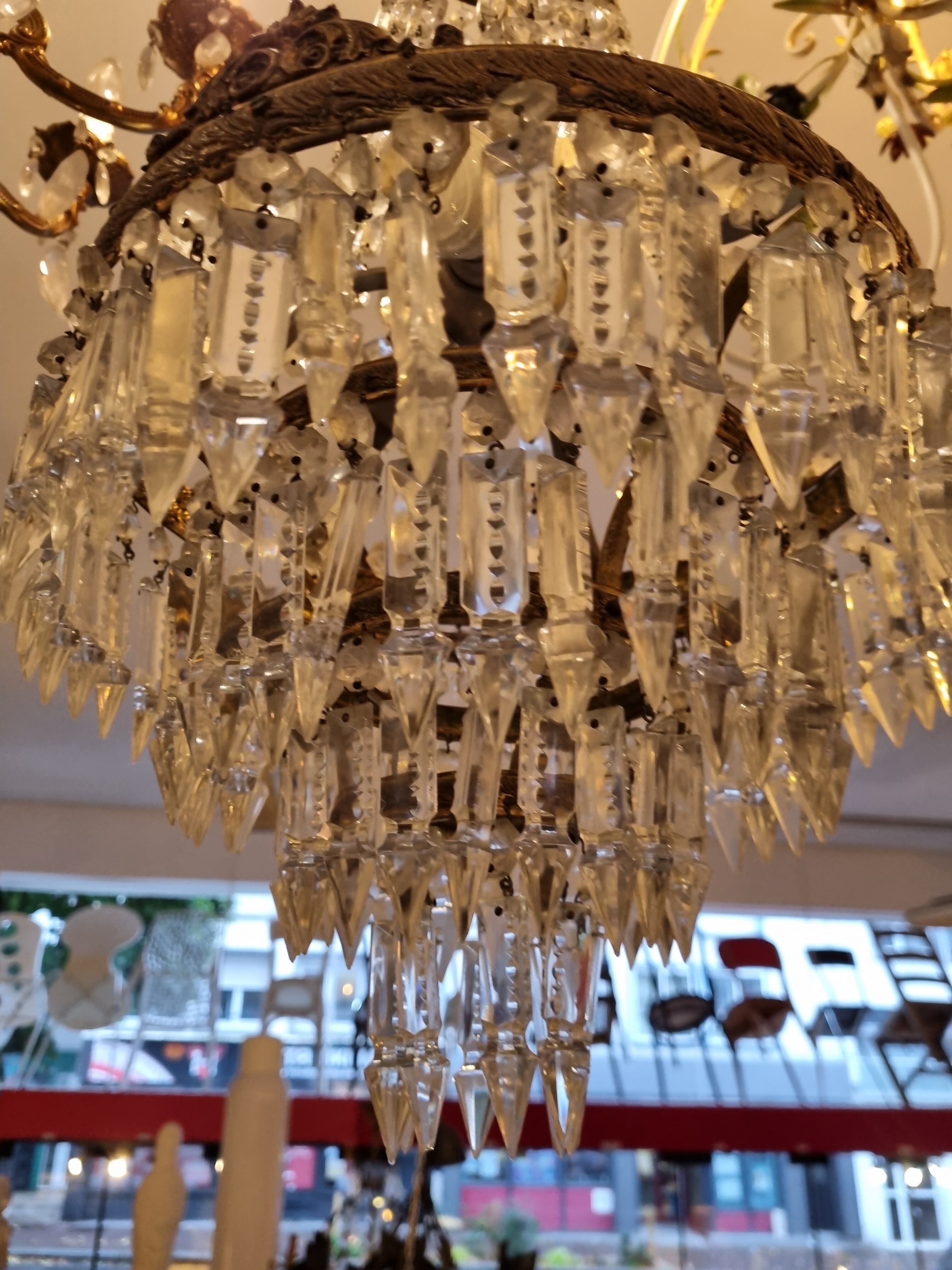 Hot air balloon chandelier with grapevines early twentieth century