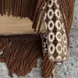 Fauteuil crapaud vintage en velours chocolat