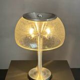 Midcentury space age large glass mushroom table lamprey Temde, 1960s