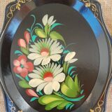 Set of 3 plastic trays vintage Russian flowers