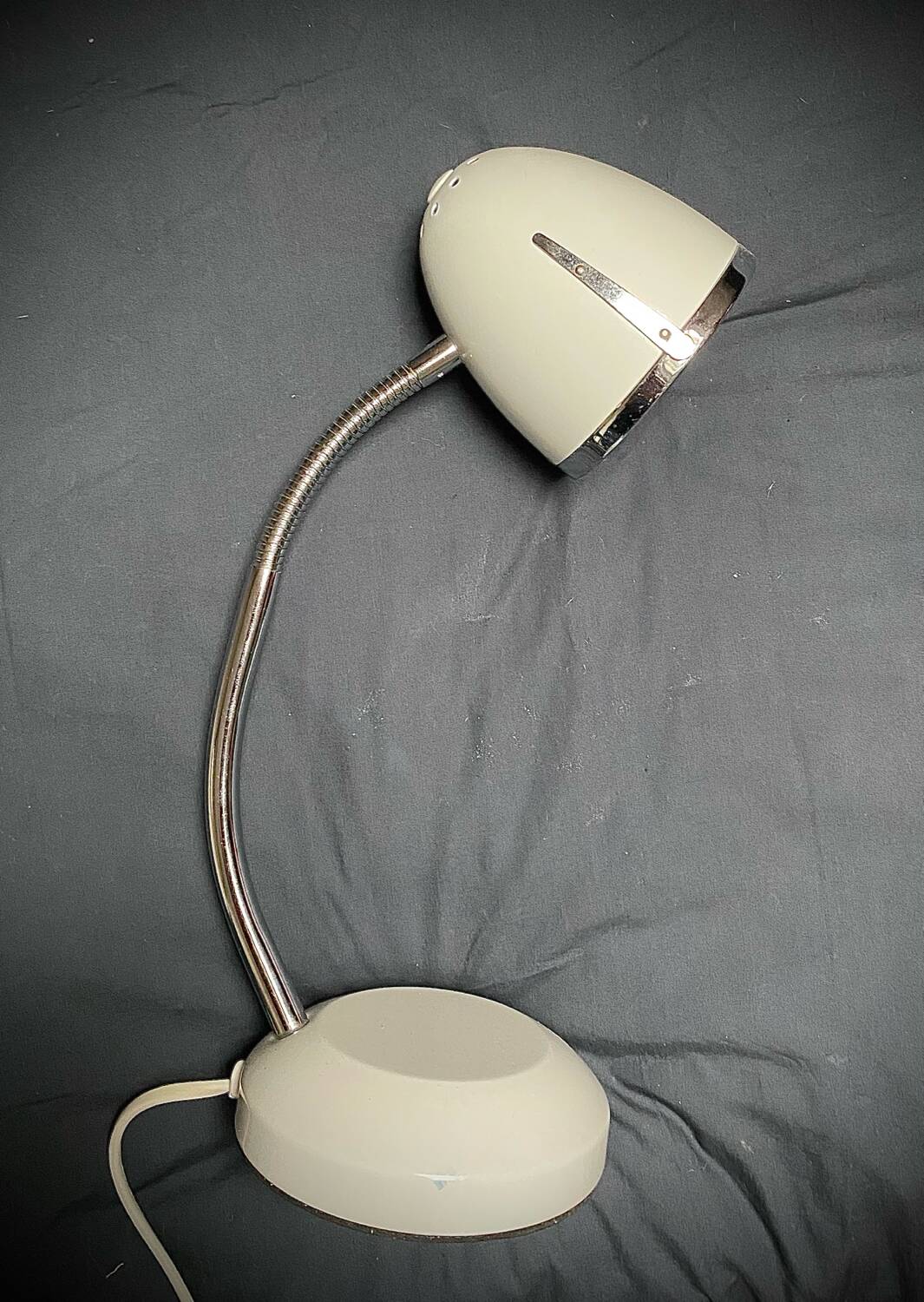 Mathias chrome and white vintage bedside desk lamp
