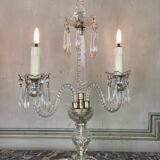 Pair of girandoles in cut crystal