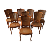 Series of 8 Chairs Style LOUIS XV Wood - Assise - Vintage Cannés File