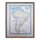 South America, antique map, printed in 1852. Authentic.