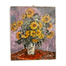 Painting, still life with sunflowers, oil on canvas 60/70