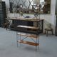 Shelf on legs with 5 teak veneer shelves from 1970.
