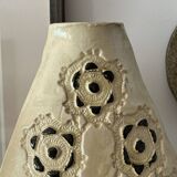 Handmade ceramic vase signed - vintage 20th century