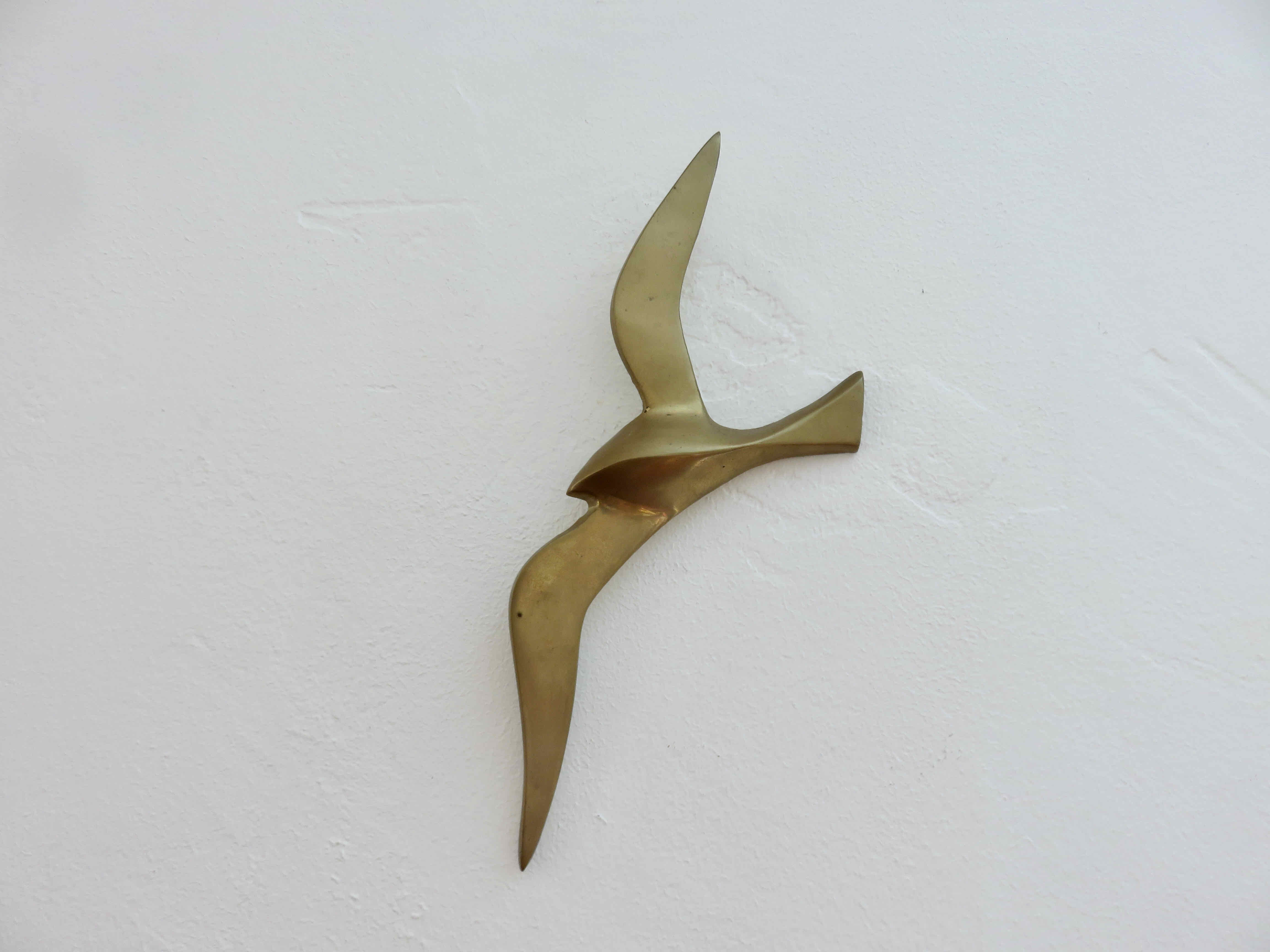 Seagull, bird, swallow, brass wall decoration 1970
