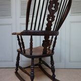 Chaise à Bascule Windsor Antique du 19ème Siècle