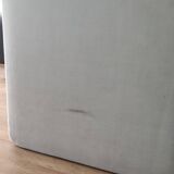 Pair of vintage bedside tables in celadon velvet