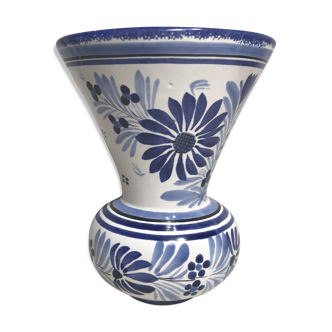 Old QUIMPER HB white & blue France Decoration Vintage ceramic Vase