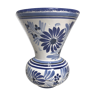 Vase Quimper HB céramique blanc & bleu France décoration vintage