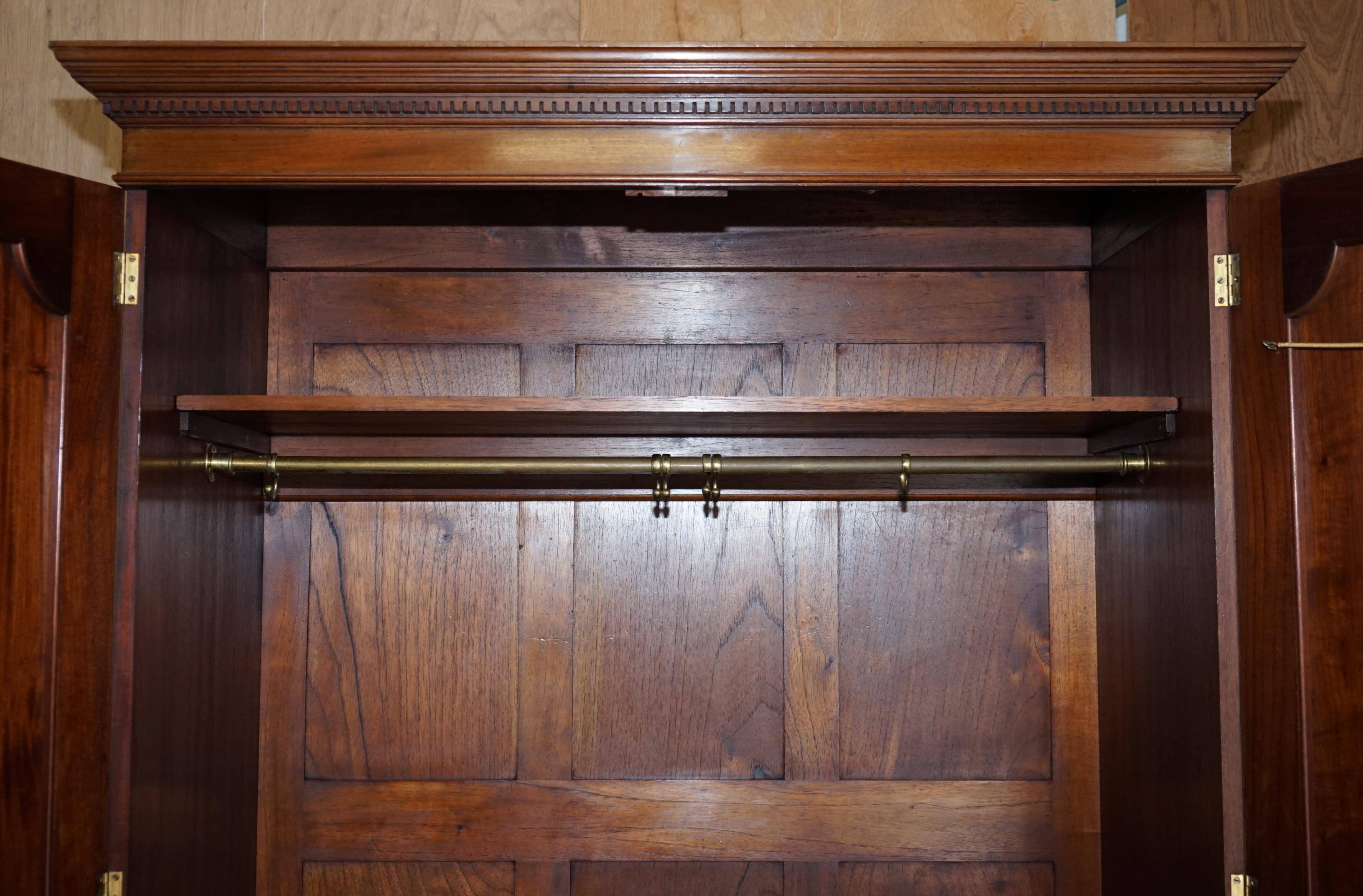 Antique hardwood wardrobe stamped Howard & Son's Berners Street