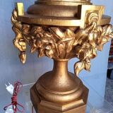 Lampe 90cm bois sculpté doré style Louis XVI