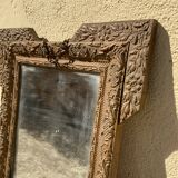 Miroir ancien bois doré sculpté format à suspendre