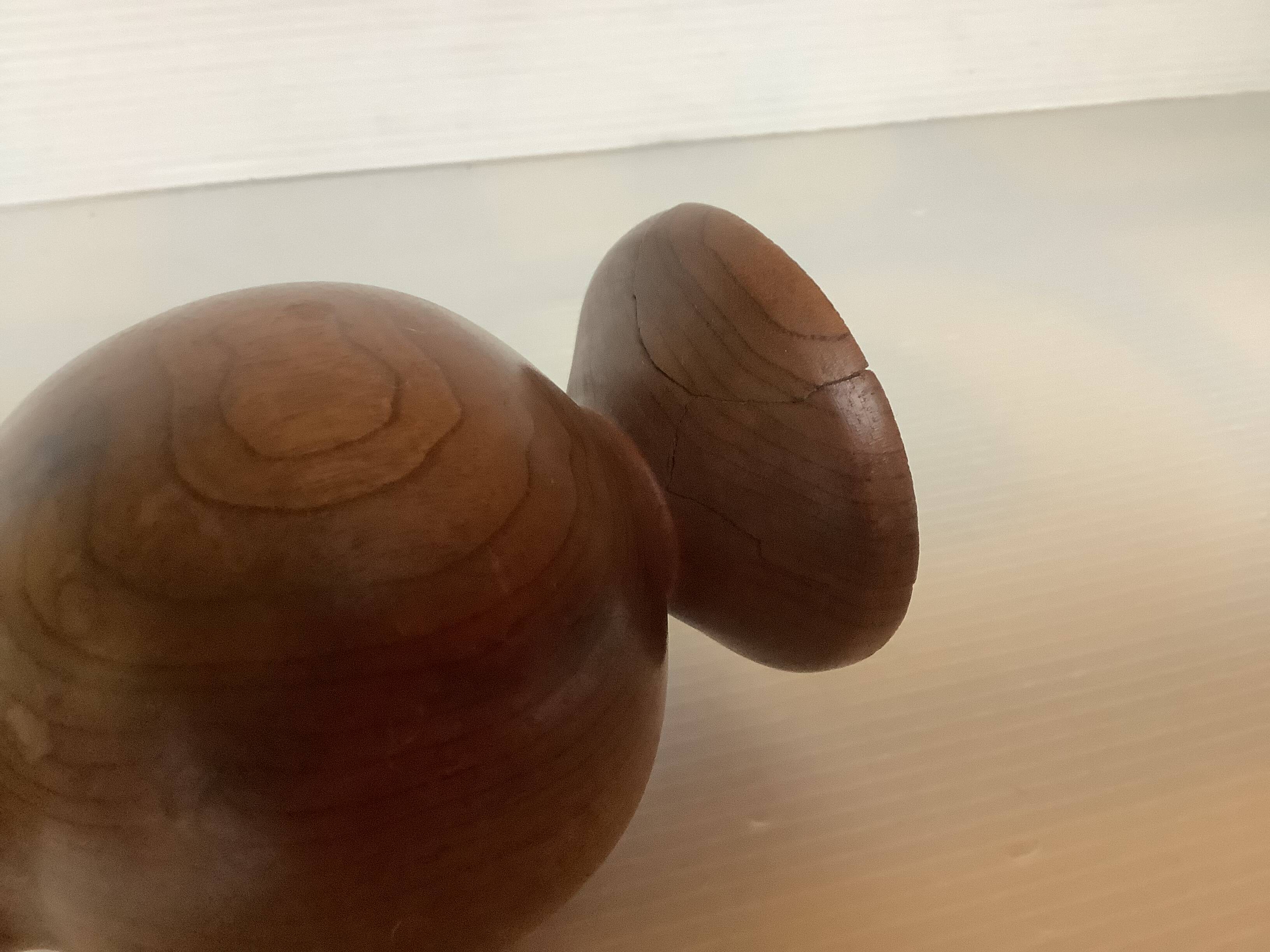 Scandinavian wooden single-stem vase