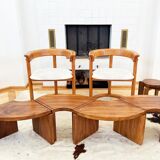 Modular "nuclear" bench + 5-piece coffee table 1940s