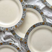 10 assiettes plates en terre de fer « Lamartine » Salins
