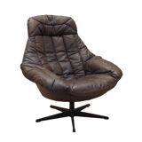 Leather swivel armchair, Danish design, 1960s, designer: H.W. Klein, manufacture: Bramin