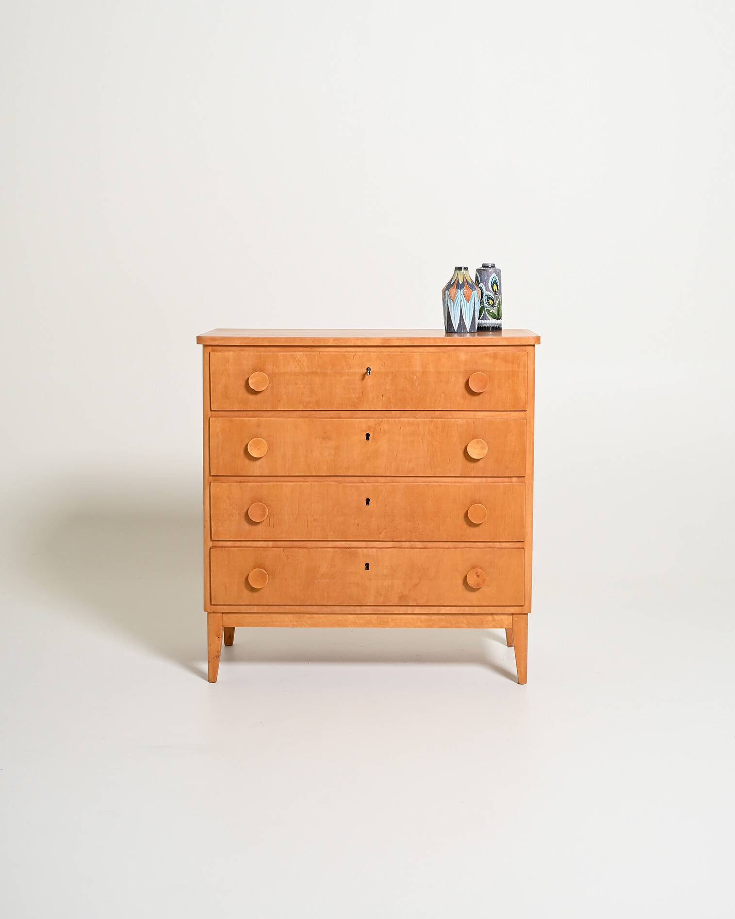 Commode en bouleau scandinave, années 1950