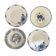 Mismatched blue dessert plates