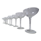 9 champagne glasses