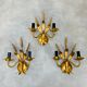 3 wall lamps ear of wheat golden foliage