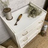 Commode pieds compas patinée