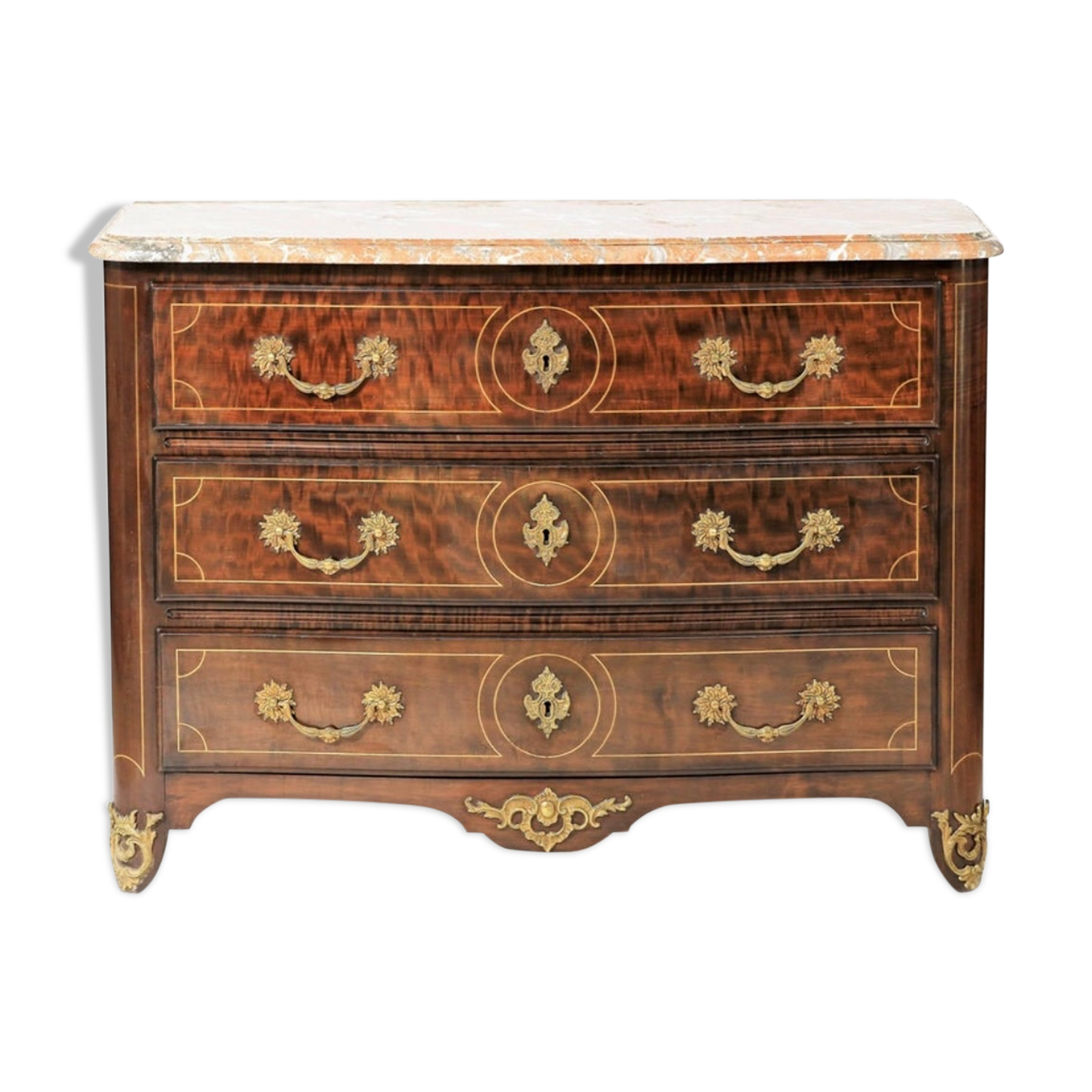 Commode, bois de rose, style régence, fin XlXème siècle
