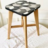 Vintage LV brand wood and formica stool from the 1950s