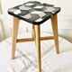 Tabouret bois et formica marque LV vintage années 50