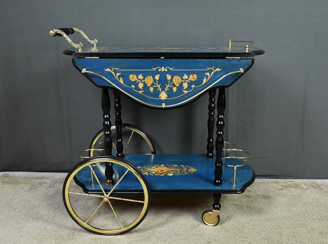 Service trolley in marquetry from Sorente, Italy – 1960
