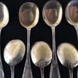 12 silver metal spoons, ice spoons