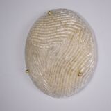 Ceiling lamp in brass & frosted glass