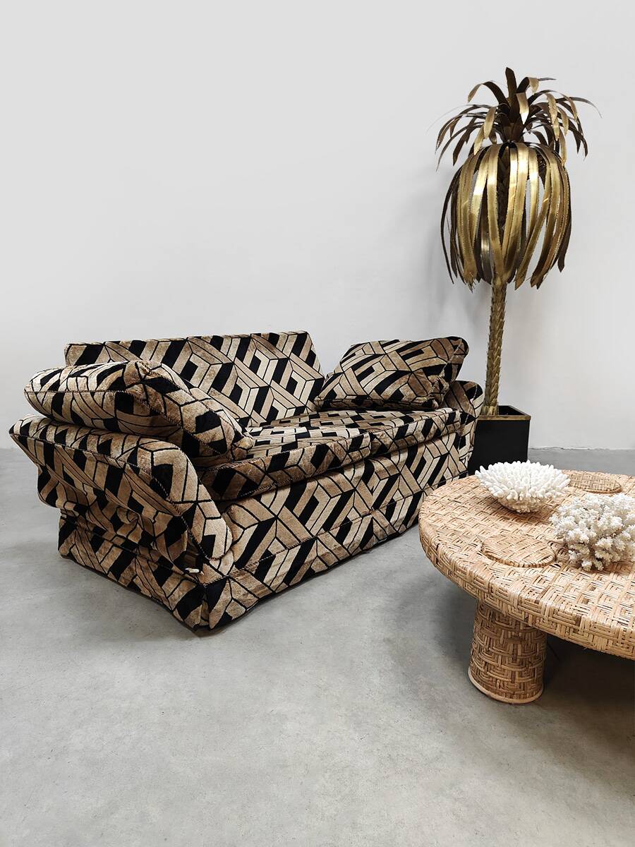 Vintage 2 seater daybed sofa 'Geometric deluxe'