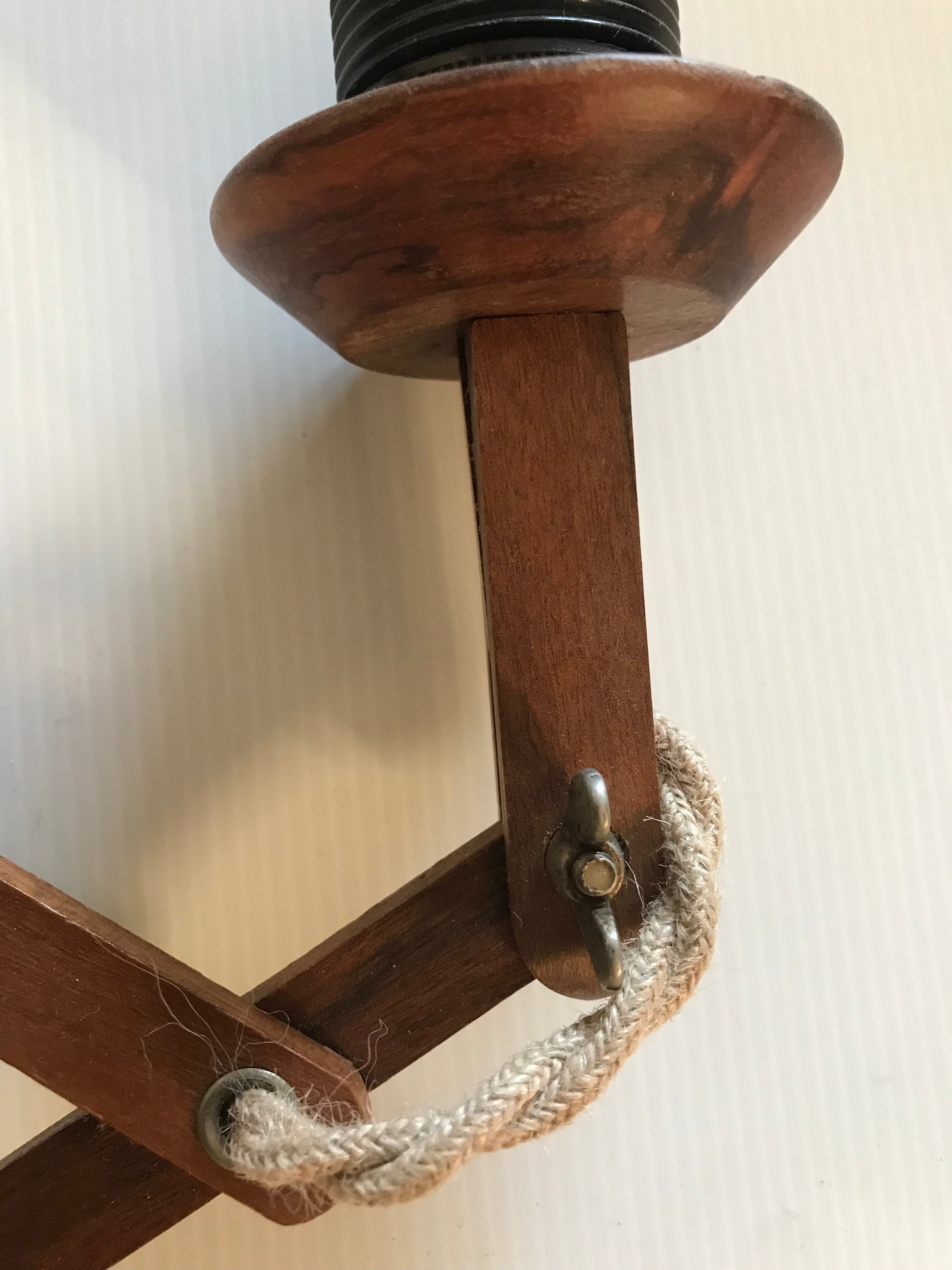 Scandinavian teak scissor lamp