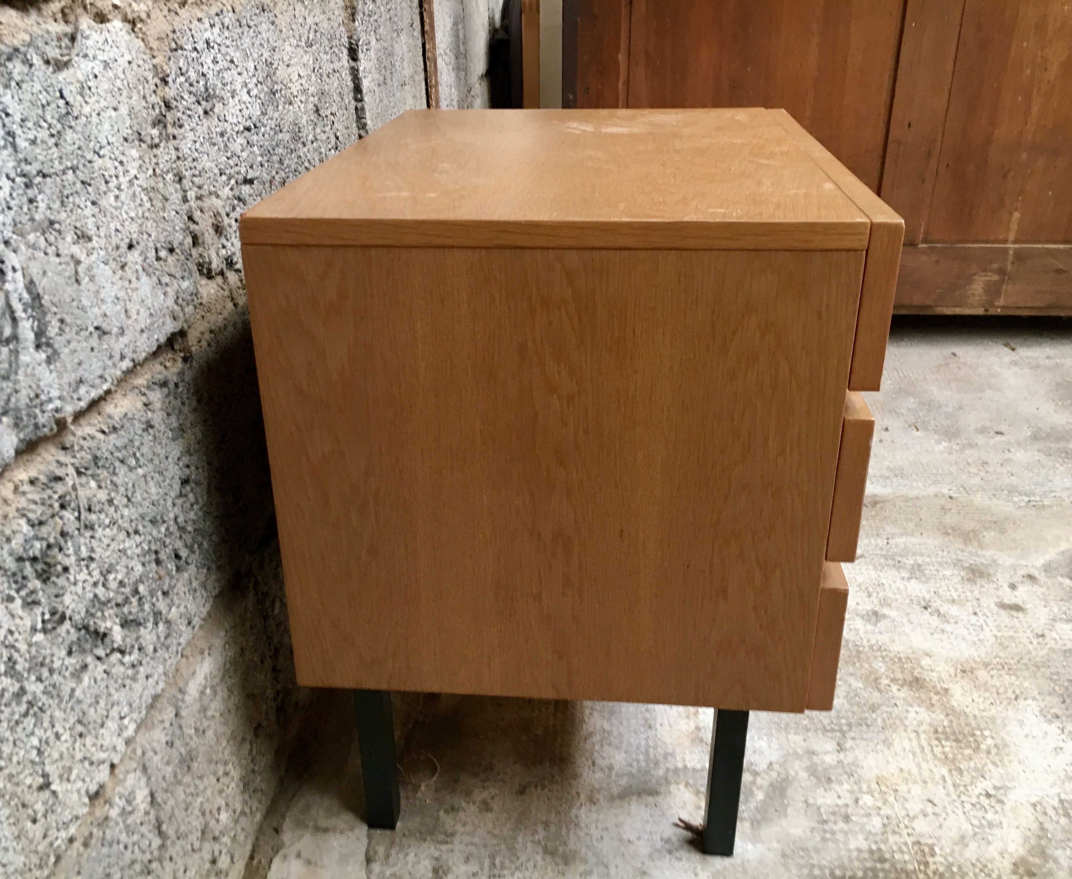 Mini dresser furniture tv / vintage hifi teak metal feet 1950 1960
