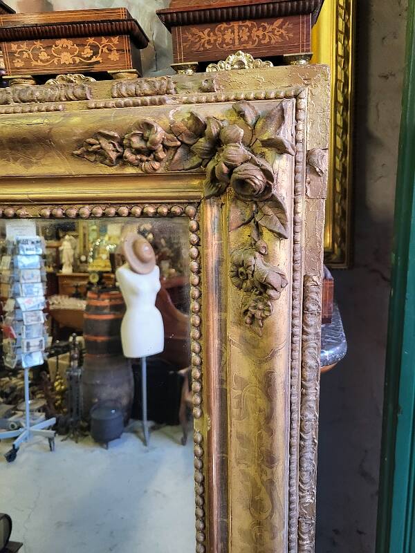 antique large golden mirror from the 19th century